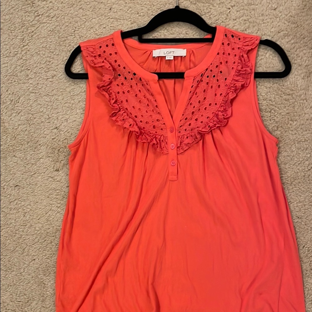 LOFT Coral Sleeveless Top